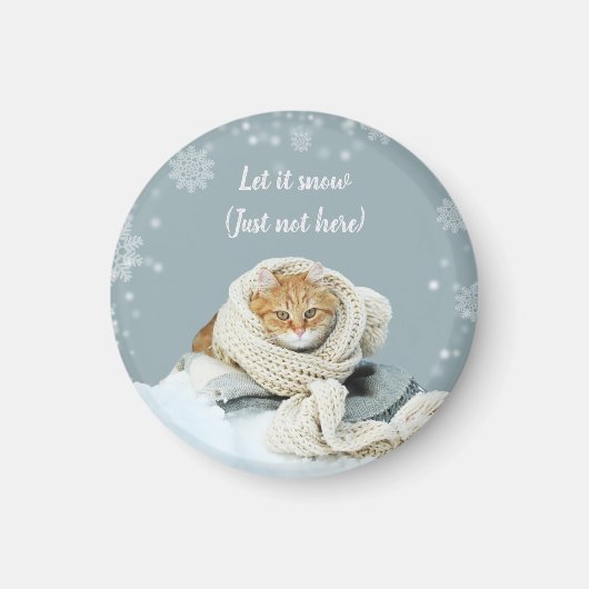 Sneeuw Kat Magneet (Voorkant)