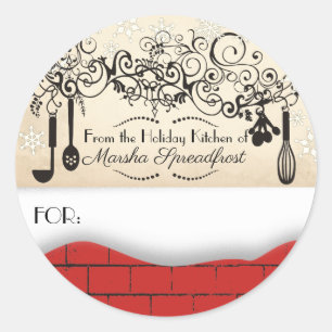 Sneeuw kerst uit de keuken van de sticker