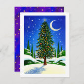Sneeuw Kerstboom Feestdagenkaart (Voorkant / Achterkant)