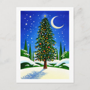 Sneeuw Kerstboom Feestdagenkaart