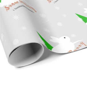 Sneeuw Konijn Kerst Inpakpapier