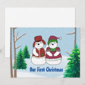 Sneeuw Koppel Kerst Platte Kerstkaart (Voorkant / Achterkant)