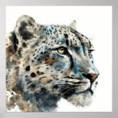 Sneeuw Leopard Art Print Modern Wallart (Voorkant)