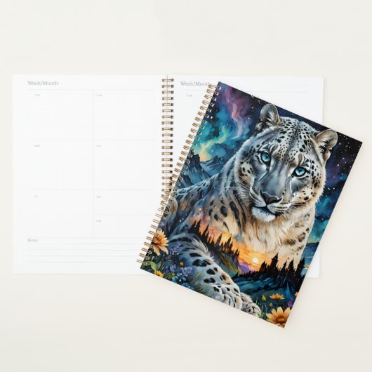 Sneeuw Leopard Castle Moon, Aurora borealis Planner (Display)
