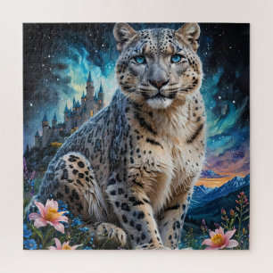 Sneeuw Leopard Castle sterren Jigsaw Puzzle Legpuzzel
