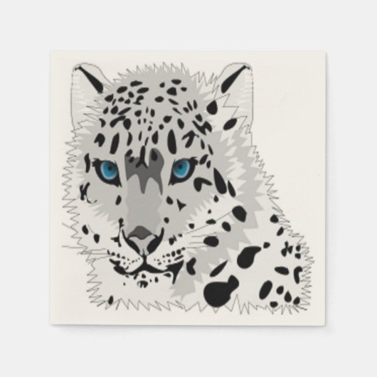 SNEEUW LEOPARD DIER SERVETTEN (Voorkant)