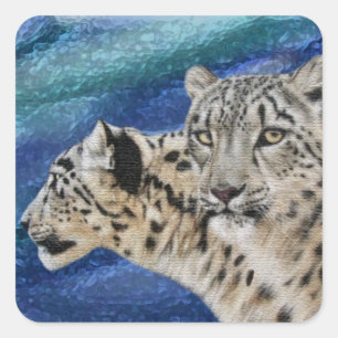 Sneeuw Leopard Habitat Stickers