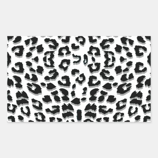 Sneeuw Leopard Print Aangepast Rechthoekige Sticker (Voorkant)