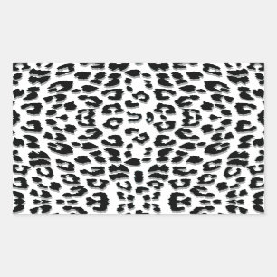 Sneeuw Leopard Print Aangepast Rechthoekige Sticker