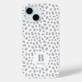 Sneeuw Leopard Print Monogrammed Modern Case-Mate iPhone Case (Achterkant)