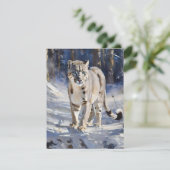 Sneeuw Leopard Studie C - Oliën Feestdagenkaart (Staand voorkant)