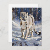 Sneeuw Leopard Studie C - Oliën Feestdagenkaart (Voorkant / Achterkant)