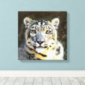 Sneeuw Leopard Verpakt Canvas Afdruk (Insitu (Houten vloer))