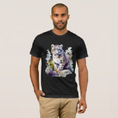Sneeuw Leopard Winter Berg Grote Kat Wildlife T-shirt (Voorkant volledig)