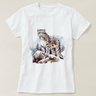 Sneeuw Leopard Winter Berg Grote Kat Wildlife T-shirt