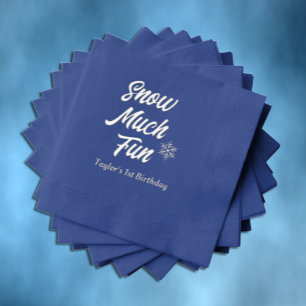 Sneeuw leuk om een 1e verjaardag te zijn folie servetten