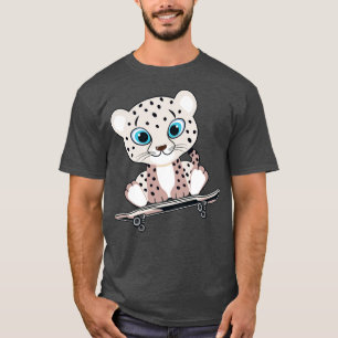 Sneeuw luipaard schaatsen t-shirt