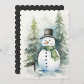 Sneeuw Man viert kerst Kaart (Voorkant / Achterkant)