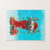 Sneeuw met kerstcadeautjes legpuzzel (Horizontaal)