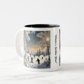 "Sneeuw ontsnappingsroute" Tweekleurige Koffiemok (Voorkant links)