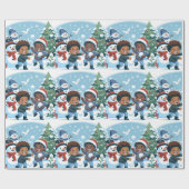 Sneeuw Oorlog-Kerstmis Verpakking Papier (Vlak)