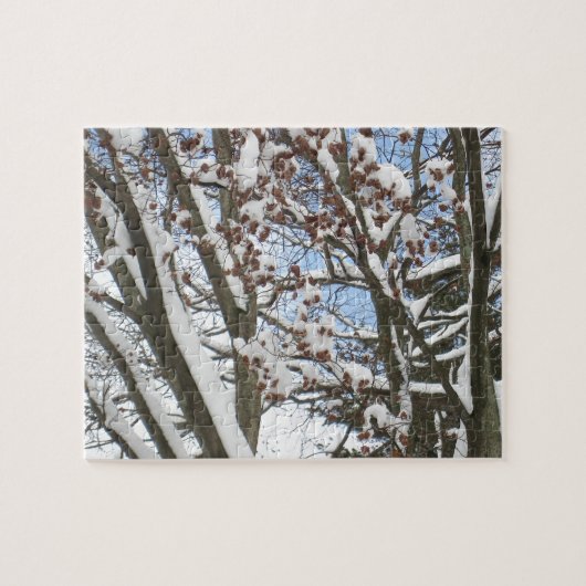 Sneeuw op een Japanse Maple — Legpuzzel (Horizontaal)