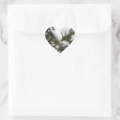 Sneeuw op Evergreen Branches Hart Sticker (Tas)