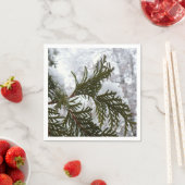 Sneeuw op Evergreen Branches Servet (Insitu)
