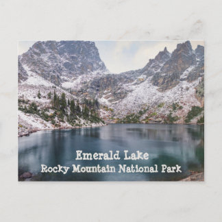 Sneeuw op het nationale park Emerald Lake Rocky Mo Briefkaart