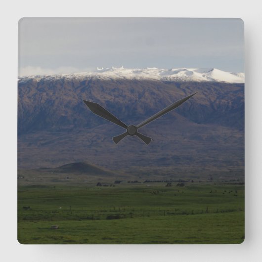 Sneeuw op Mauna Kea Vierkante Klok (Voorkant)