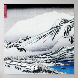Sneeuw op Mount Hira, Japan. Circa 1834-35 Poster