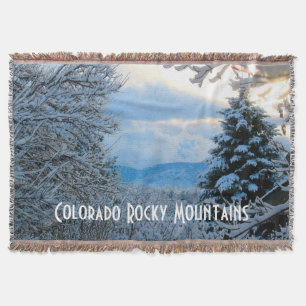 Sneeuw op pijnbomen in het colorado Rocky Mountain Deken