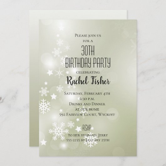 Sneeuw op Sage Elegant Abstracte Waterverf (Voorkant / Achterkant)