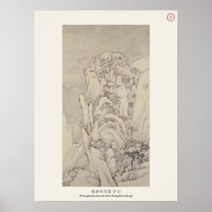 Sneeuw op Westelijke Klif - Hongren, Qing-dynastie Poster
