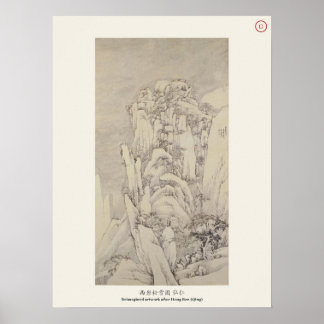 Sneeuw op Westelijke Klif - Hongren, Qing-dynastie Poster