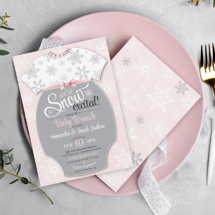 Sneeuw opgewonden Baby Brunch Roze Sneeuwvlok Het Kaart
