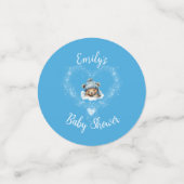 Sneeuw Opgewonden Blue Teddy Bear Baby shower Confetti (Kleine voorkant)