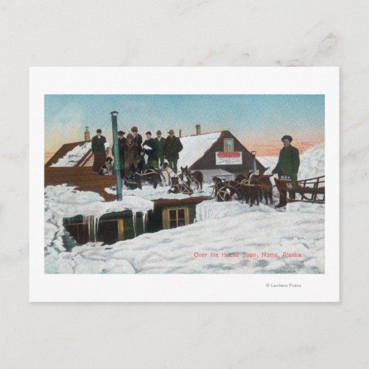 Sneeuw over het huis TopsNome, AK Briefkaart (Voorkant)