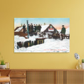 Sneeuw over het huis TopsNome, AK Canvas Afdruk (Insitu (Woonkamer))