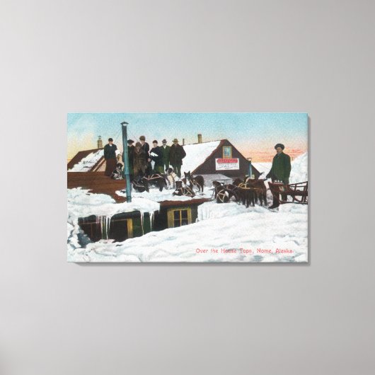 Sneeuw over het huis TopsNome, AK Canvas Afdruk (Voorkant)