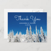 Sneeuw Pijnbomen Winter Bruiloft Dank u Briefkaart (Voorkant / Achterkant)