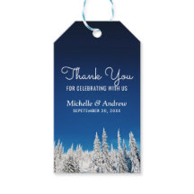 Sneeuw Pijnbomen Winter Bruiloft Dank u