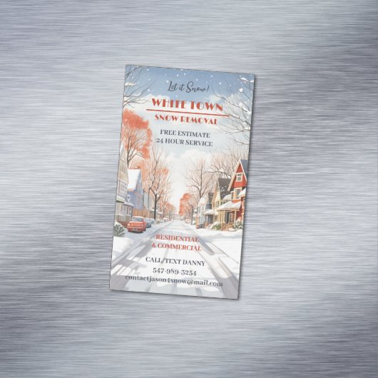 Sneeuw ploegen magnetisch visitekaartje (Voorbeeld)