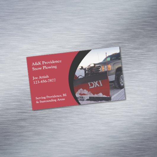 Sneeuw ploegen magnetisch visitekaartje (Voorbeeld)