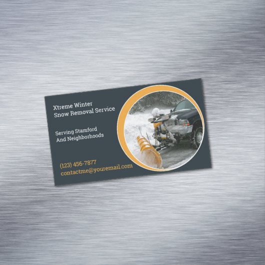 Sneeuw ploegen magnetisch visitekaartje (Voorbeeld)