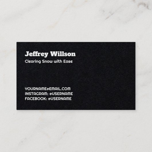 Sneeuw ploegen Premium Visitekaartje (Achterkant)