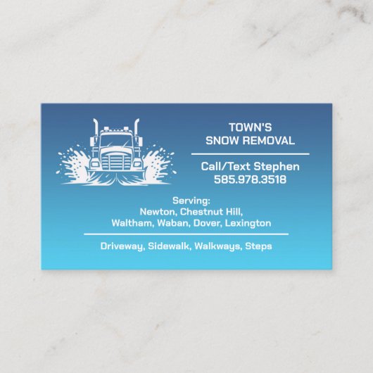 Sneeuw ploegen Visitekaartje (Voorkant)