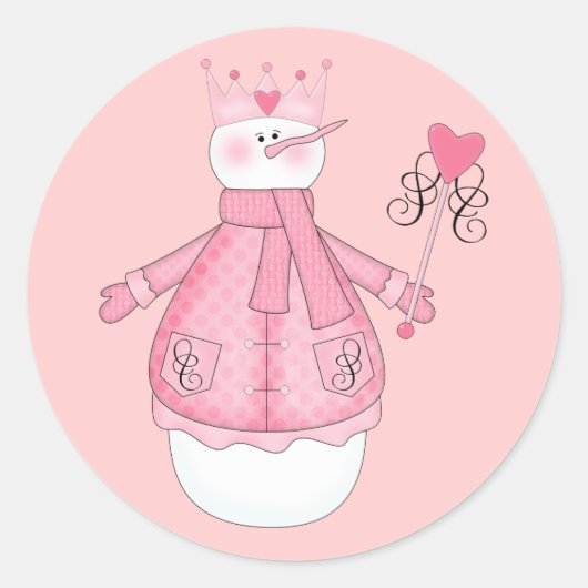 Sneeuw Prinses Vakantie Tshirts en geschenken Ronde Sticker (Voorkant)