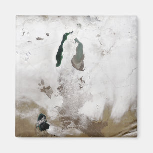 Sneeuw rond het Aralmeer Zee Magneet