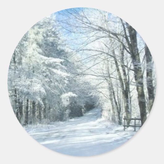 sneeuw ronde sticker (Voorkant)